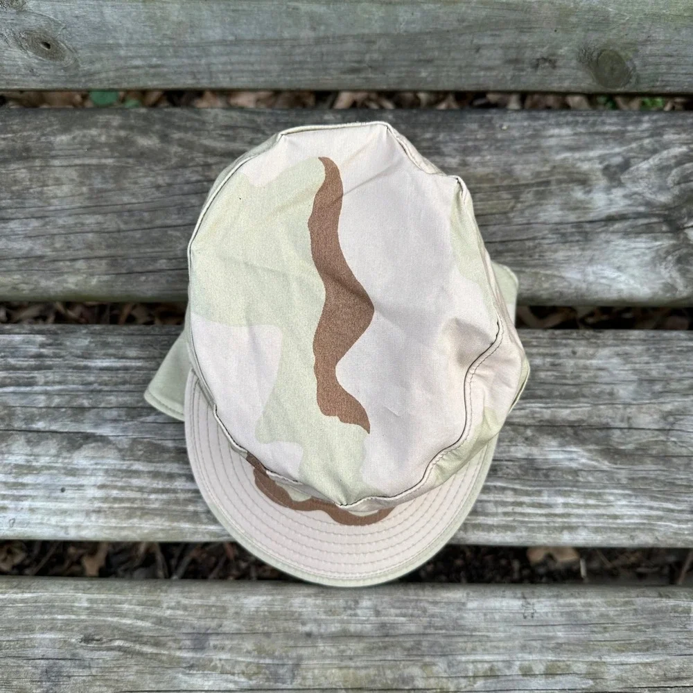 Vintage 1989 US Military USGI 3 Color Desert Camo Patrol Cap‎ Hat Equa 6 7/8